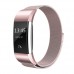 Stainless Steel Milanese Magnetic Λουράκι για Fitbit Charge 2 - Rose Gold (Small)
