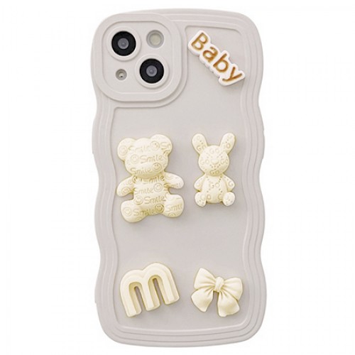 3D Θήκη Σιλικόνης TPU Wave iPhone 11 - Bear / Bunny White
