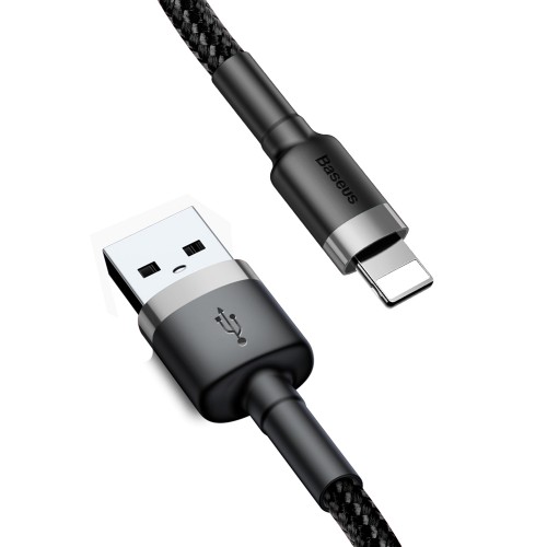 Baseus Cafule Braided Καλώδιο USB σε Lightning 2m - Black (CALKLF-CG1)