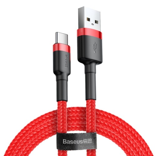 Baseus Cafule Braided Καλώδιο USB σε USB-C / QC3.0 / 2A (2m) - Red CATKLF-C09