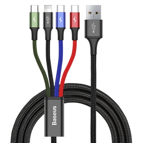 Καλώδιο φόρτισης/δεδομένων Baseus Rapid Braided USB to Lightning / 2x Type-C / micro USB CA1T4-B01