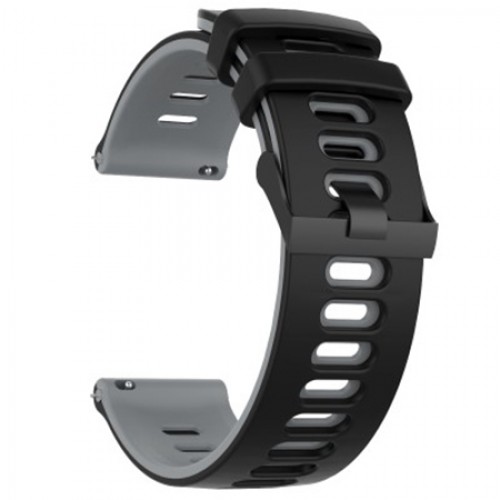 Dual color Silicone Λουράκι Huawei Watch GT / GT2 46mm / Galaxy Watch 46mm - Black / Grey