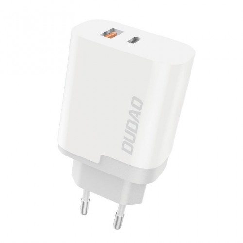 Dudao Φορτιστής Τοίχου USB Type A  / USB Type C Power Delivery Quick Charge 3.0 3A 22.5W - White A6xs