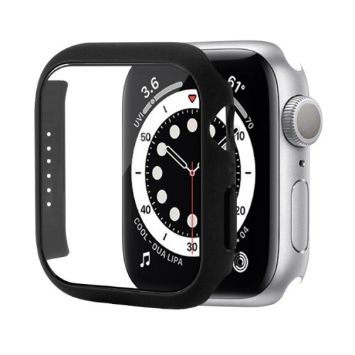 2 in 1 Θήκη Προστασίας  + Tempered Glass Apple Watch Series 7 (41mm) - Black