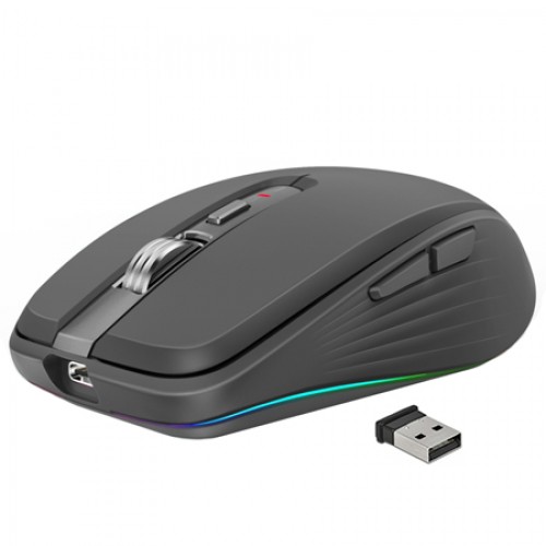 HXSJ M303 Dual Mode 2.4GHz + Bluetooth Wireless Mouse 2400dpi - Black