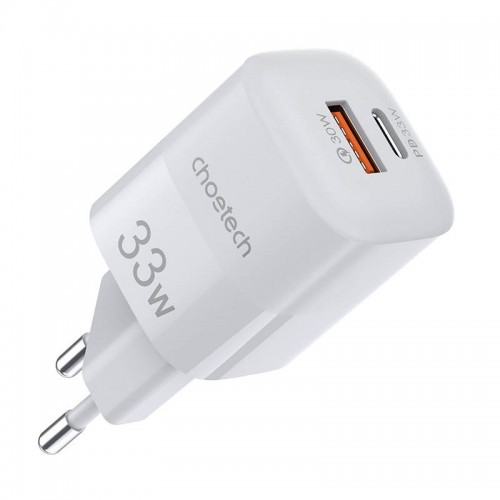 Choetech Φορτιστής Τοίχου με Θύρα USB Type A και Θύρα USB Type C 33W Power Delivery / Quick Charge 3.0 (PD5006) - White