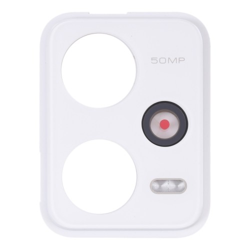 ΑΝΤΑΛΑΚΤΙΚΟ τζαμακι με πλαισιο πισω καμεραςBack Camera Lens Frame για Xiaomi Redmi Note 12 Pro 5G - White