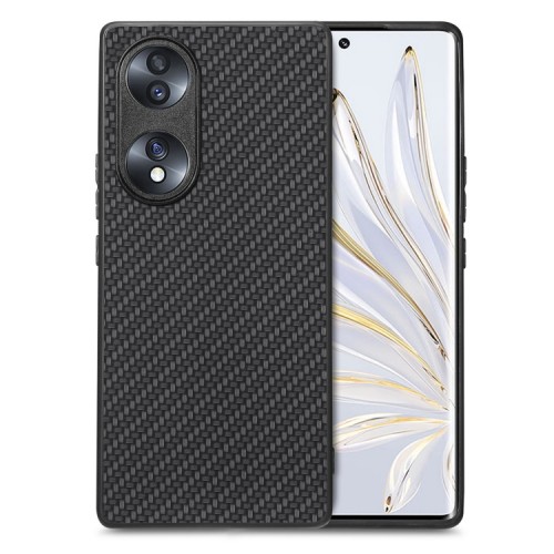 Carbon Leather Texture Back Cover Honor 70 - Black