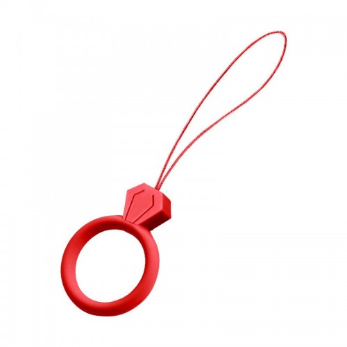 Celldome Ring Σιλικόνης Phone Ring Lanyard Diamond  - Red