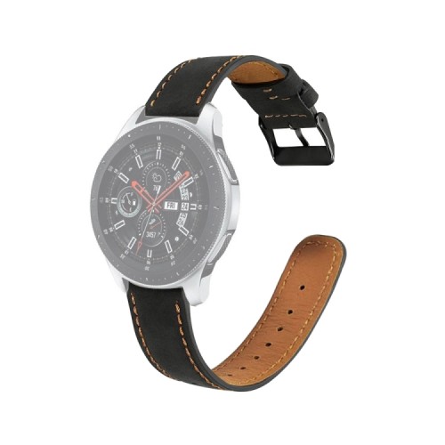 Λουράκι Leather Γνήσιο Δέρμα Samsung Galaxy Watch Active / Amazfit Bip / GTS / Watch3 41mm- Black