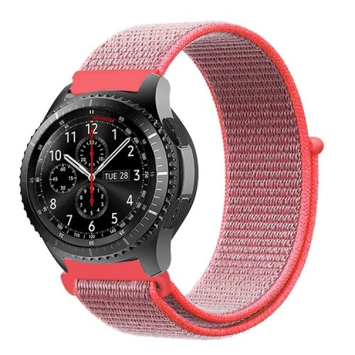 Λουράκι Nylon Velcro Amazfit Bip / GTS / GTR42 / Watch3 41mm / Watch Active/ Vivoactive 3 (20mm) - Hot Pink