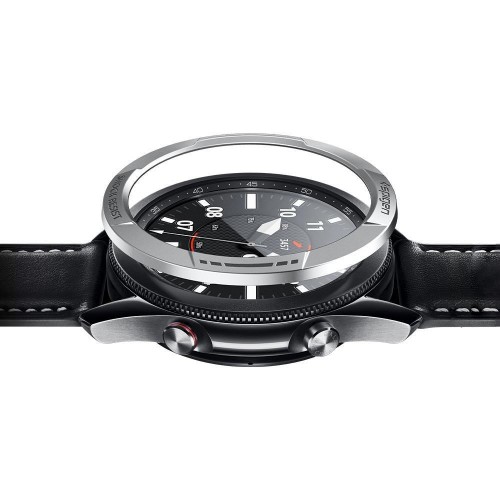 Spigen bezel Chrono Shield (AMP02239) Samsung Galaxy Watch 3 45mm Aluminum Metal Ring - Silver