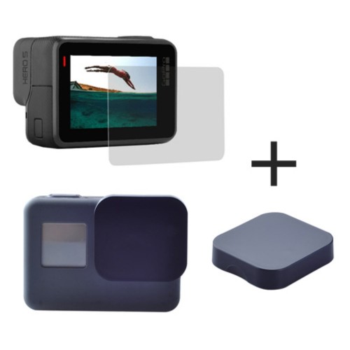Tempered Glass (2 Τεμάχια) + Camera Lens Covers (2 Τεμάχια) για GoPro Hero 6 Black / Hero 5 / Hero 5 Black OEM
