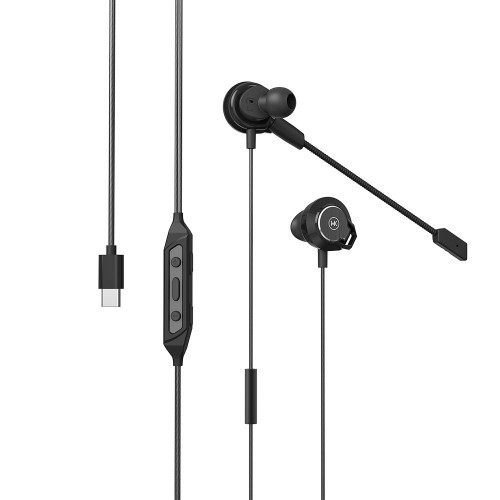 WK Design Y28 Gaming Earphone In-ear Handsfree με Βύσμα USB Type C - Black